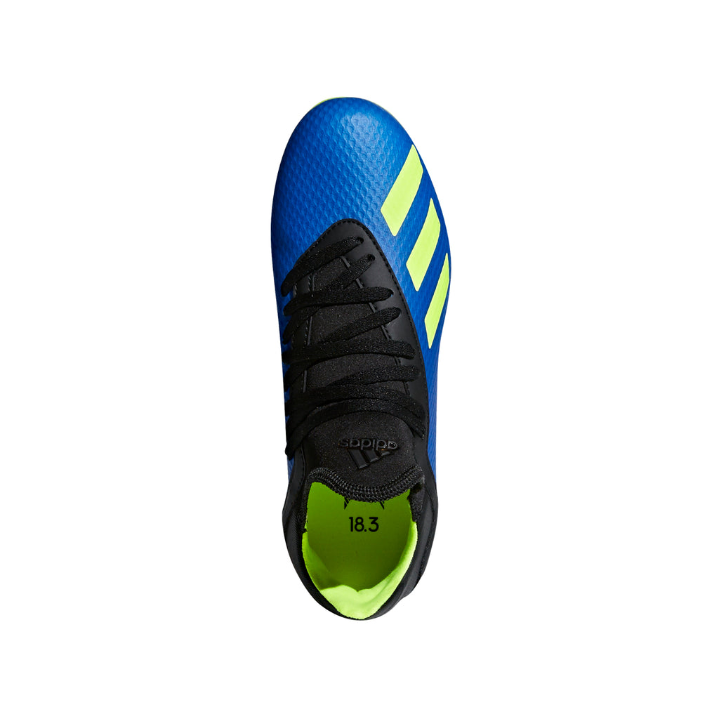 Gezag Bot Geven Adidas X 18.3 FG J - Football Blue/ Solar Yellow/ Core Black | East Coast  Soccer Shop